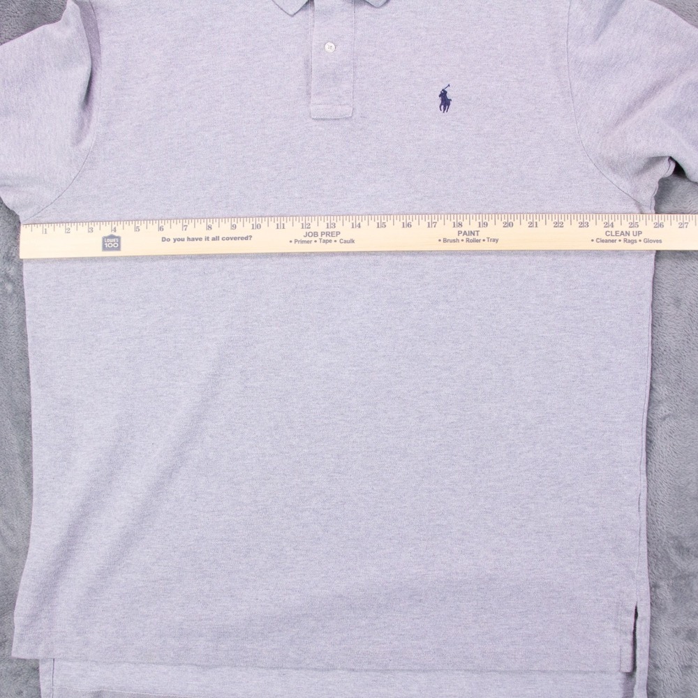 Vintage Polo Ralph Lauren Mens 2XL‎ Gray Solid Pique Polo Shirt 100% Cotton - Picture 8 of 9